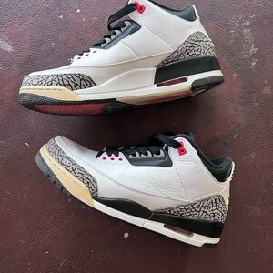 Nike Air Jordan 3 Retro Infrared 23 Mens Size 10.5 White Black Gray 136064-123